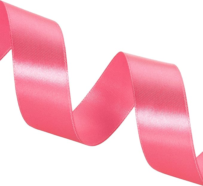 1 Inch Brink Pink Solid Satin Ribbon, 50 Yards Craft Fabric Ribbon - Image 4