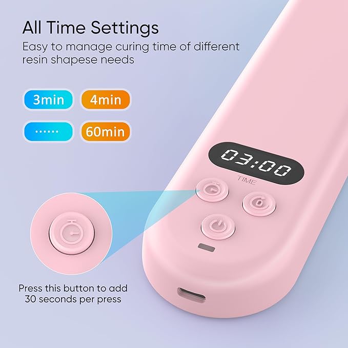 PPESULK UV Light for Resin Curing, 3000mAh Rechargeable Fast UV Resin Lamp - Image 3