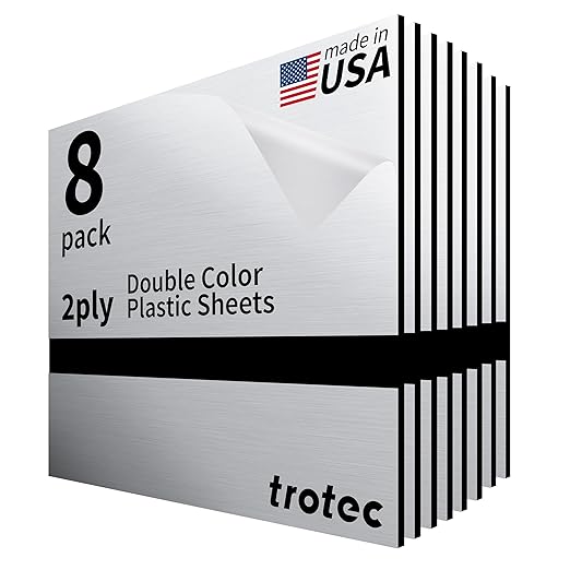 Trotec | Metallic Looking Acrylic Sheet | 12"x12"x1/8", Name Plate | USA Made by TrotecEngravingSupplies