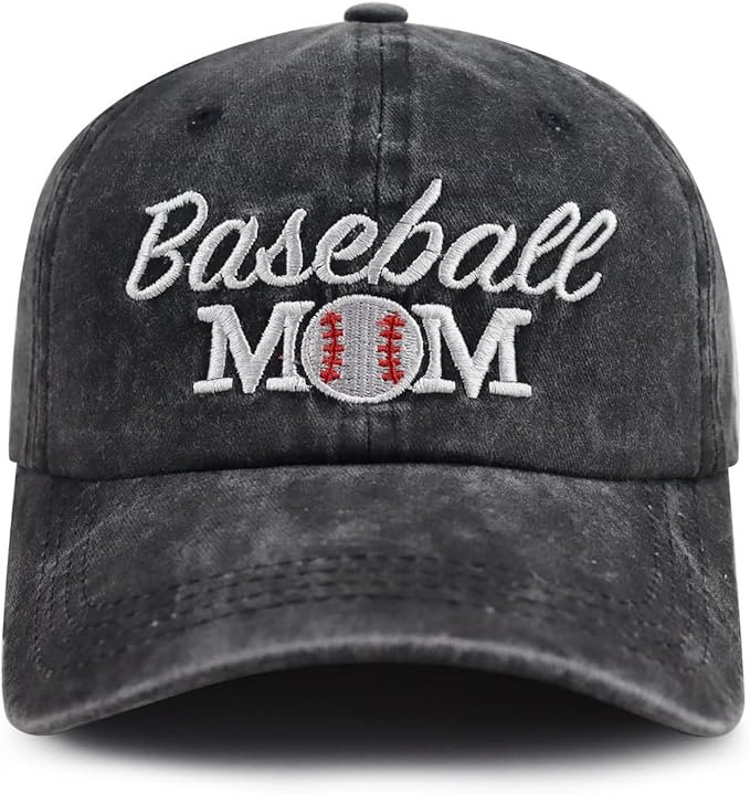 Funny Embroidered Baseball Mom Baseball Cap for Women, Adjustable Cotton Sun Hat for Mama Grandma