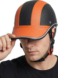 Adult Baseball Cap Helmet - Urban Style for Golf, Low Profile Urban Commute PU Retro Leather Hat for Men & Women