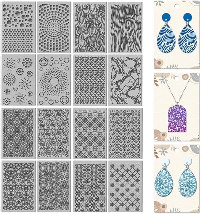 CHGCRAFT 16 Sheets Abstract Floral Clay Texture Mat Seamless Flower Pattern by chgcraft