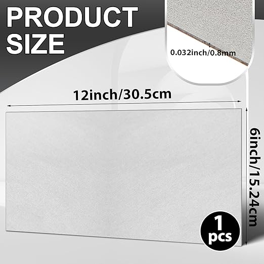 Zonon 1 Pcs 20 Gauge Steel Sheet Metal Cold Roll Steel Sheet 12" x 6" x 0.032" - Image 2