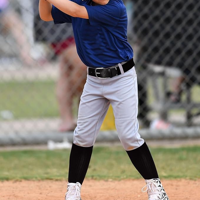 Dxhycc Youth Baseball Socks and Belt Combo Set Softball Baseball Socks and Elastic Waist Belt for Youth Boys Girls