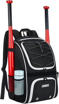 Youth Baseball Bag - Baseball Backpack Bat & Glove Holder, T-Ball & Softball Equipment & Gear,Large Main Compartment for Helmet & accessories, Fence Hook，Insulation Pocket
