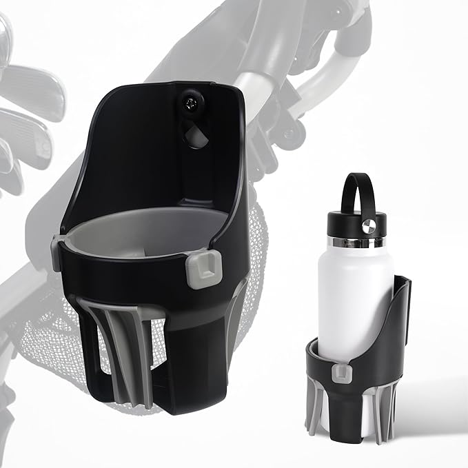 Golf Push Cart Cup Holder Compatible with Clicgear, Sun Mountain, Bagboy and More. Golf Push Cart Accessories- Large Size