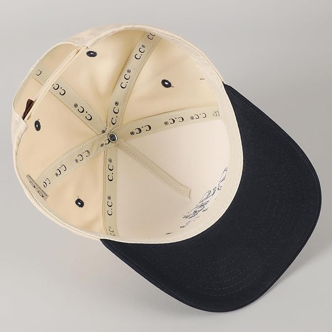 MIRMARU Two-Tone Vintage Canvas Trucker Hats for Men & Women, Adjustable Size Baseball Caps with Trendy Embroidered Design