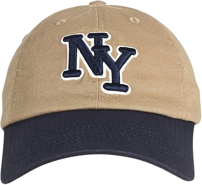 NY 3D Embroidered Cotton Dad Hat – New York Baseball Cap, Adjustable Metal Buckle Strap, Unstructured Low-Profile Style