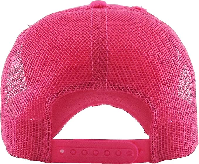 Funky Junque Trucker Hat for Women – Distressed Low Profile Western Camo Baseball Cap with Mesh, Trendy and Adjustable Fit