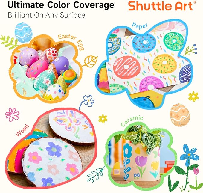 Shuttle Art Tempera Paint Sticks, 20 Pastel Colors, Solid Tempera Paint - Image 6