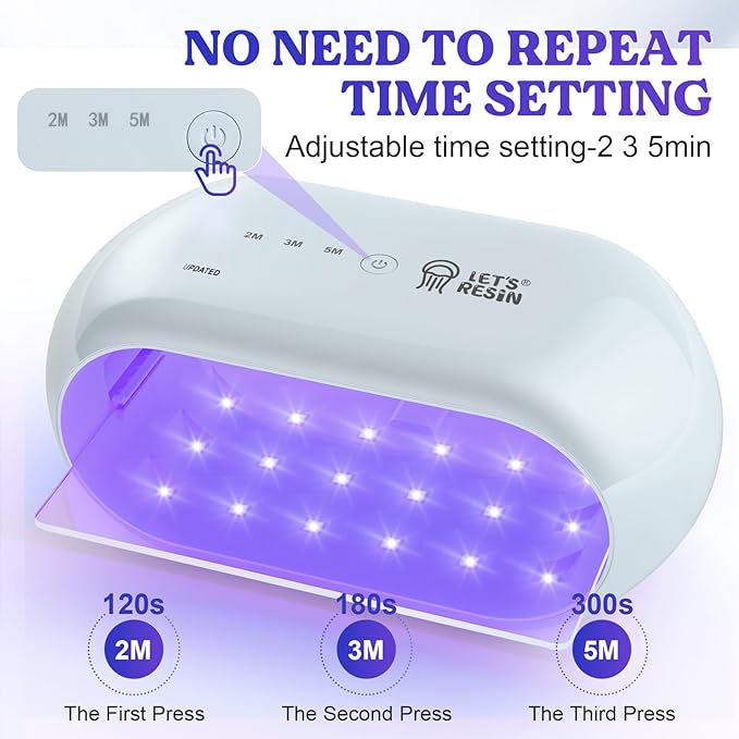 LET'S RESIN UV Light Advanced, Two-Sided Longer time Setting UV Resin Light - Image 4