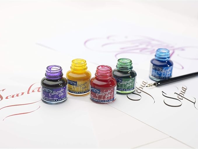 Winsor & Newton Calligraphy Ink, 30ml Bottle, Dark Blue - Image 5