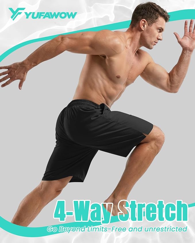 9 Inch Men Swim Trunks with Mesh Lining Quick Dry Breathable Pockets for Summer Beach Cruise Water Park Gym Running