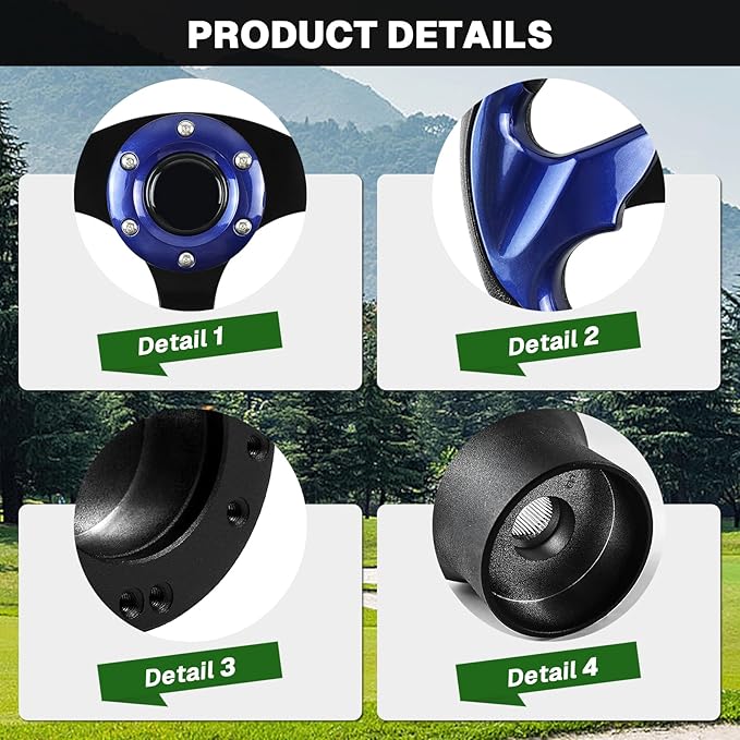 Golf Cart Accessories Steering Wheel D-bottom and Golf Adapter For EZGO TXT & RXV Golf Carts Adapter Skid-(BLUE)