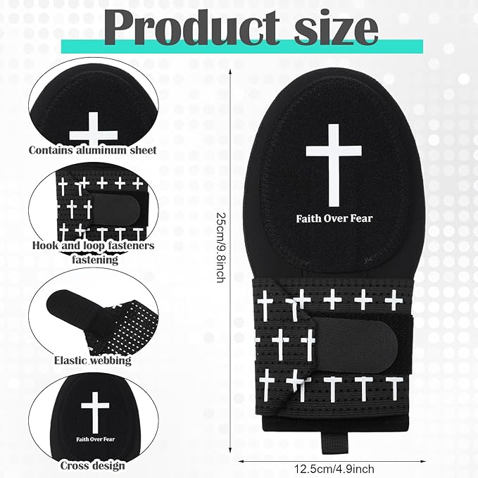 4 Pcs Christian Faith Cross Baseball Guard Accessories Include Christian Sliding Mitt Faith Arm Sleeve Cross Baseball Hat and Religious Socks Left/Right Hands - Hand and Wrist Protection