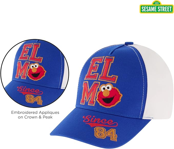 Sesame Street Baseball Cap, Toddler Hats for Boys & Girls Ages 2T-4T, Adjustable Kids Baseball Caps