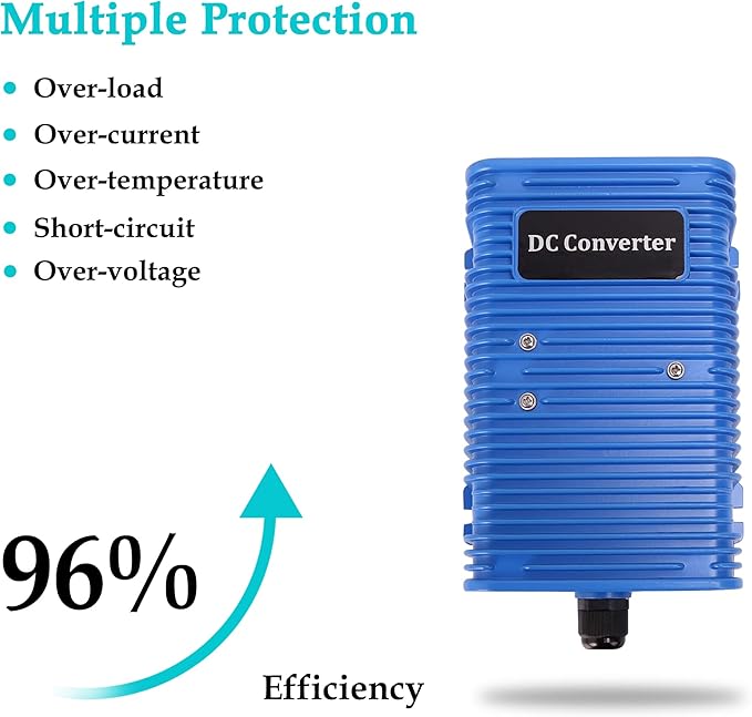 10L0L Golf Cart Voltage Reducer 36V 48V to 12V 30A 350W, Universal DC Step Down Converter, Regulator,Transformer for Yamaha EZGO Club Car（Blue）