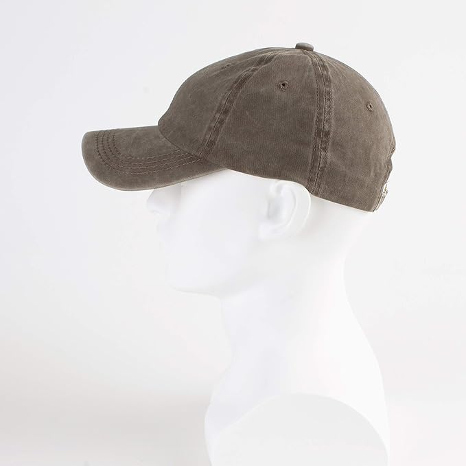 LANGZHEN Unisex Baseball Cap 100% Cotton Fits Men Women Washed Denim Adjustable Dad Hat