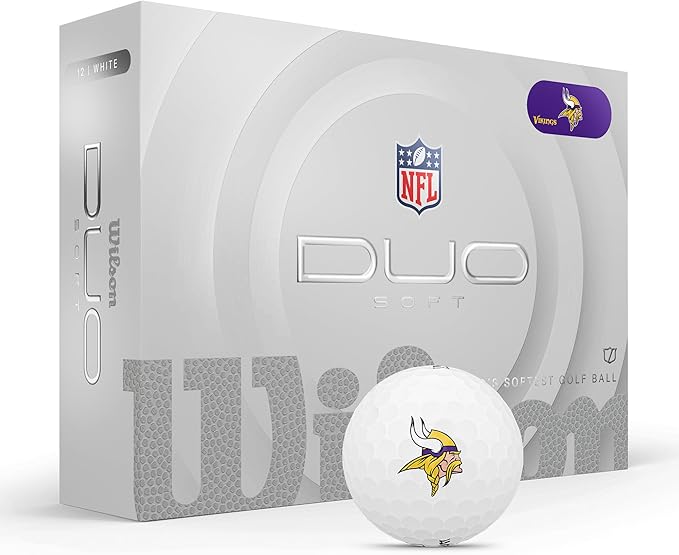 WILSON 2025 Duo Soft NFL Golf Ball - 12 Balls, White, Atlanta Falcons