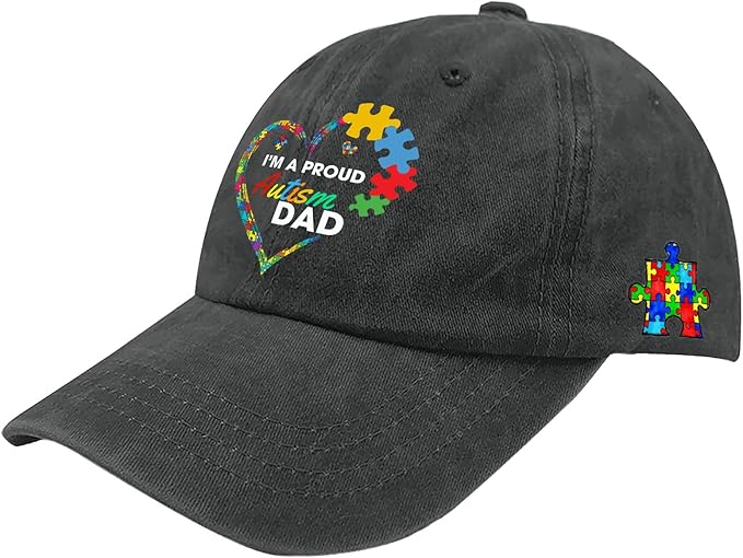 I'm a Pround Autism Uncle Baseball Cap for Mens Fashion Washed Distressed Baseball Caps