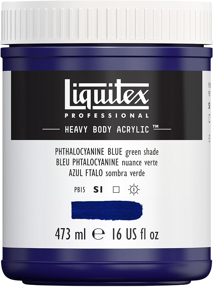 Liquitex Professional Heavy Body Acrylic Paint, 16-oz Pot, Phthalocyanine Blue by Liquitex