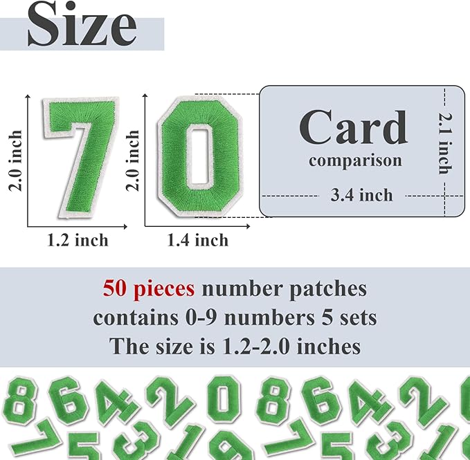 Number Iron On Patches, Numbers 0-9 Embroidery Applique Patch, DIY Decorative - Image 2
