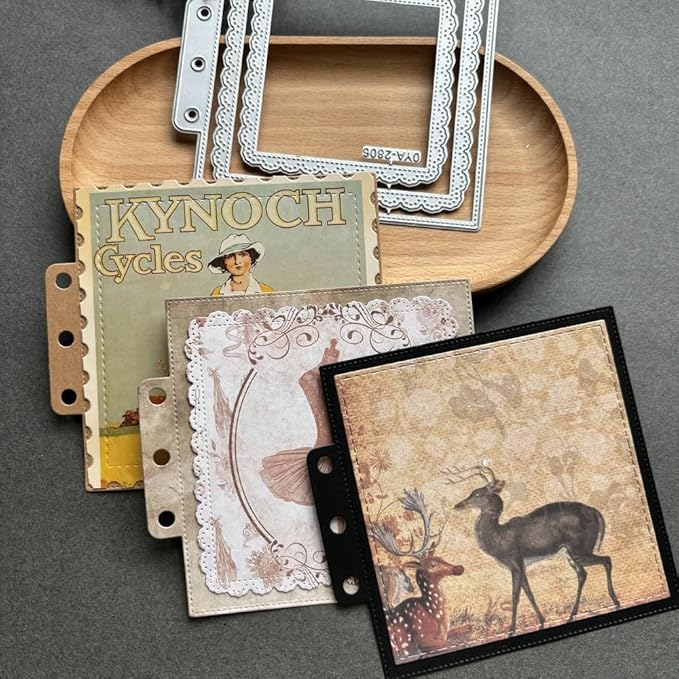Square Lace Loose-Leaf Cutting Dies, Backgrounds Frame Die Cuts Metal Stencils - Image 5