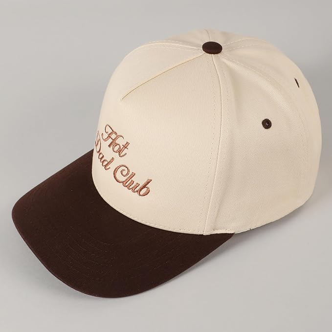 MIRMARU Two-Tone Vintage Canvas Trucker Hats for Men & Women, Adjustable Size Baseball Caps with Trendy Embroidered Design