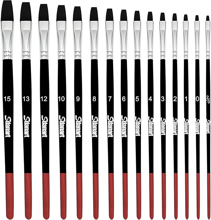 Flat Paint Brushes, Professional Art Paintbrush by Sdanart