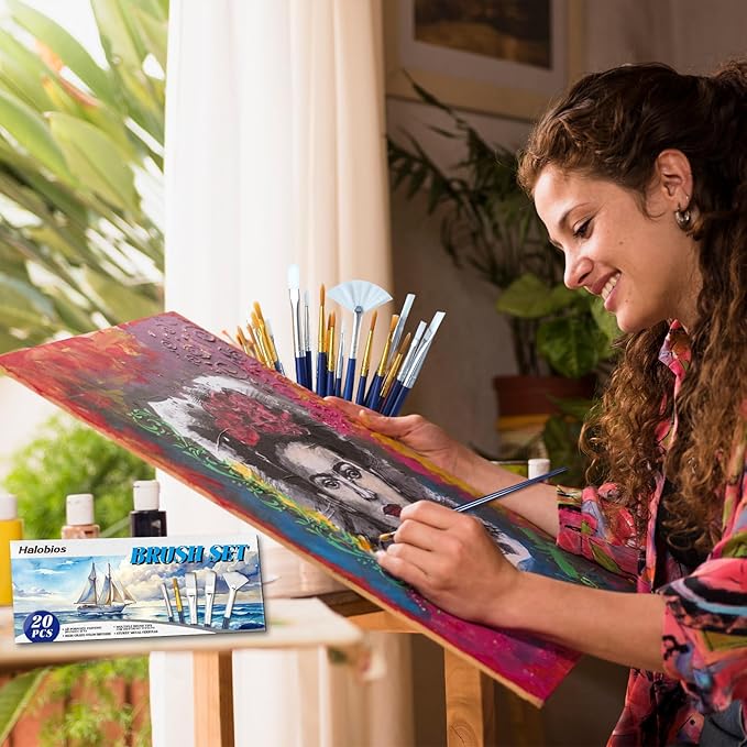 Paint Brushes Set, 20 Sizes Different Kids Painting Brushes Acrylic Paint Brush - Image 2
