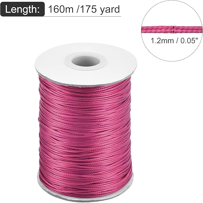 MECCANIXITY Waxed Cord 1.2mm Waxed Polyester Cord 175 Yard Wax String - Image 2