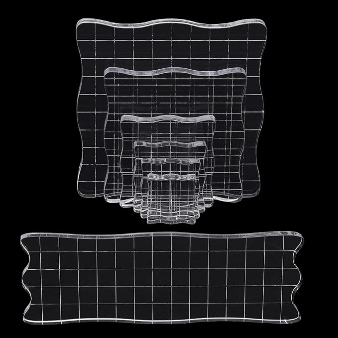 4Pcs Clear Acrylic Stamp Blocks Set, Acrylic Stamping Blocks Tools Clear Stamps by QIMOO