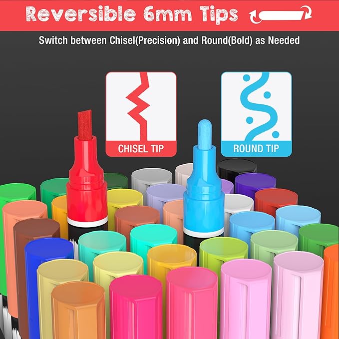 24-Color Liquid Chalk Markers Set, - Image 3