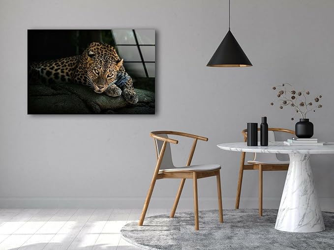 My Photostation.com 60WX40H'' Fierce Leopard Glass Wall ArtTempered Glass - Image 7
