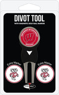 Team Golf NCAA Divot Tool with 3 Golf Ball Markers Pack, Markers are Removable Magnetic Double-Sided Enamel