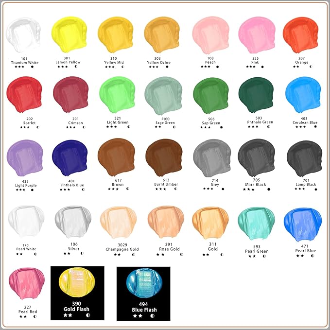 Artecho Pearl Red Acrylic Paint Tubes, Art Craft Paints - Image 3
