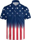 Golf Polo Shirts for Men Funny Print Short Sleeve Golf Shirts Performance Golf Polos