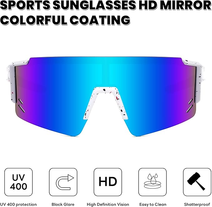 FEISEDY Kids Sunglasses Youth Baseball Sun Glasses, UV400 Sports Teens Cycling Shades for Boys Girls Age 8-16 B0048