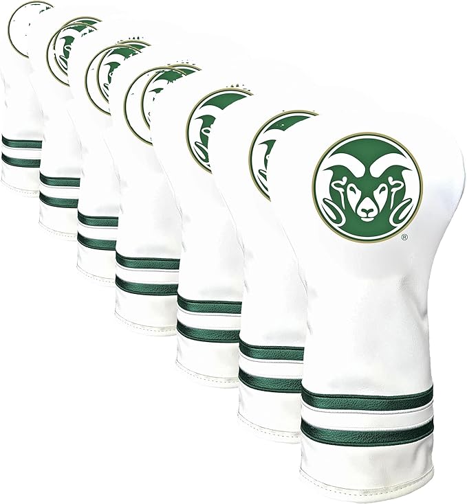 Team Golf NCAA White Vintage Driver Golf Club Headcover, Form Fitting Design, Retro Design