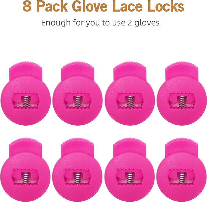 AliBall Glove Locks, Lace Locks for Baseball Glove 8 Pack, Never Need Thying Knots Again, Strong Elasticity, Made Plastic and Springs, Fits All Gloves, Baseball Gloves Accessories