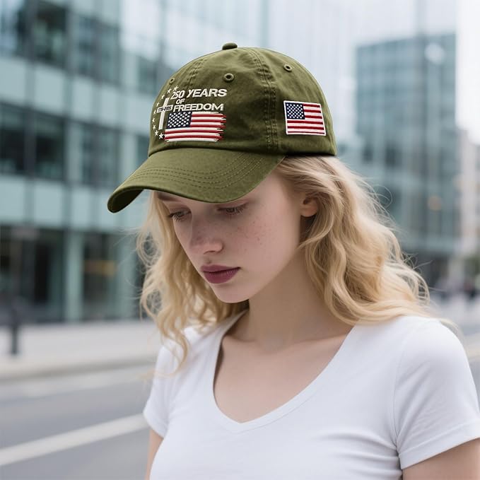 US 250th Anniversary Hat, Patriotic Embroidered Cap, 1776-2026 Freedom Celebration, 250 Years American History Gift Patriots