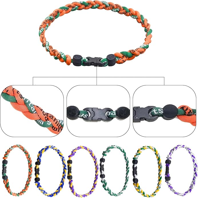 18inch Baseball Necklace,Fashion Tri-Braided Rope Tornado Necklace for Sports Fan