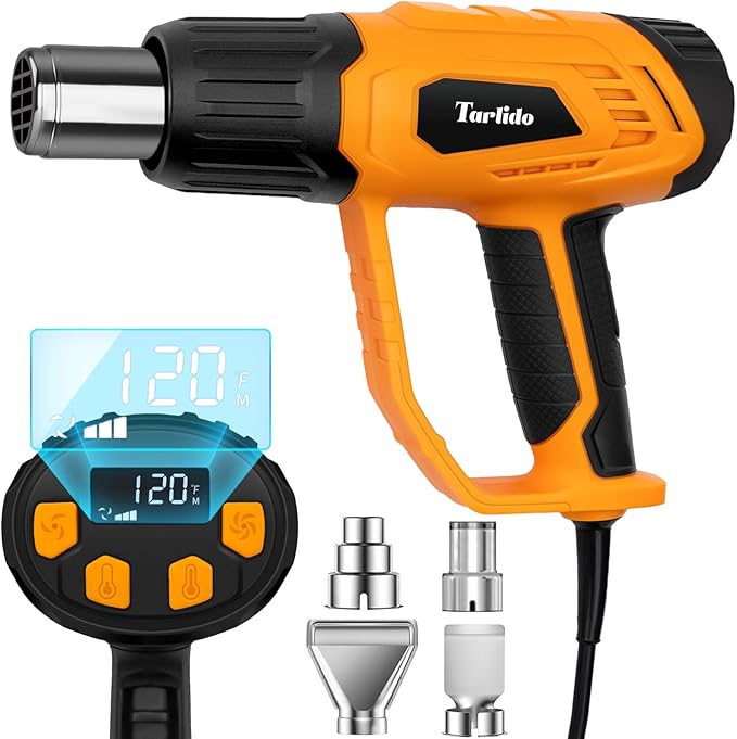 Heat Gun 1500W 120°F-1020°F Fast Heating Heavy Duty Hot Air Gun Kit Variable by Tarlido