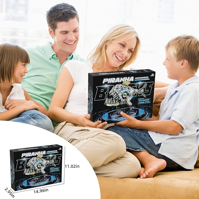 Mechanical Piranha Building Sets, Ocean Animal Collection Toy, Adults Home or - Image 7