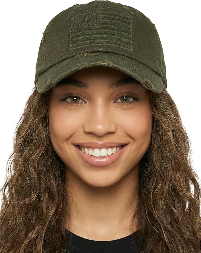 Funky Junque Distressed Vintage Baseball Cap - Embroidered Patch Women's Hat - Holiday, Lifestyle & Patriotic Designs