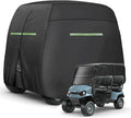 Golf Cart Cover 2/4/4+2 Passenger Heavy Duty Universal Fit for Yamaha EZGO Club Car, 600D Waterproof Windproof Sunproof Golf Cart Seat Covers with Reflective Strips, Zippered Pockets, Zipper Doors