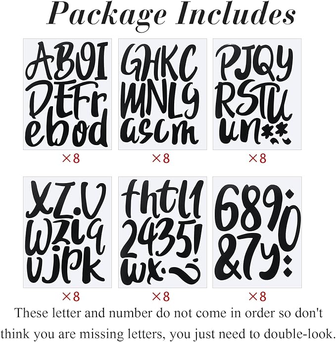 Outus 576 Pieces 8 Sheets Letters Stickers Self Adhesive Vinyl Letter Alphabet - Image 2