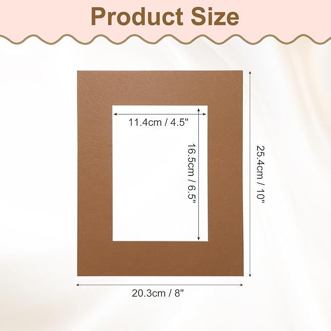Picture Mats, 8 x 10 for 5 x 7 Pictures Acid Free White Core Bevel Cut Frame - Image 2