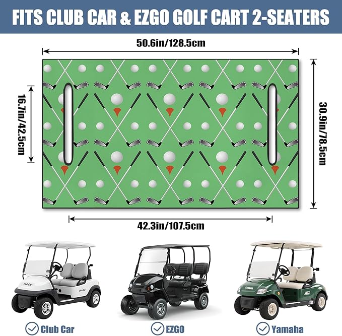Golf Cart Seat Covers, Golf Cart Seat Towel Blanket for 2-Seat Golf Carts, Breathable Golf Cart Seat Cushions Golf Club Car Accessories 51'' x 31''