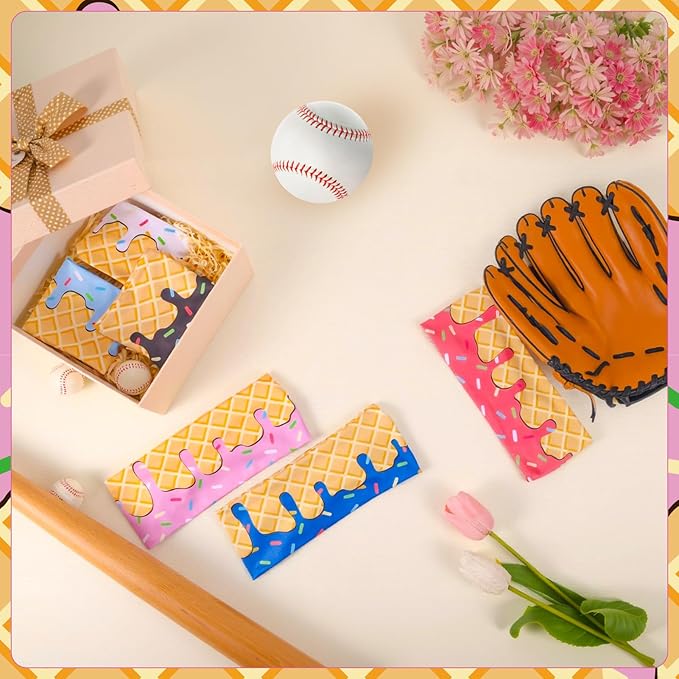 Ice Cream Baseball Headbands Sports Elastic Sweatbands Workout Hairbands for Youth Teen Adult Football Basketball Gym Party Favors